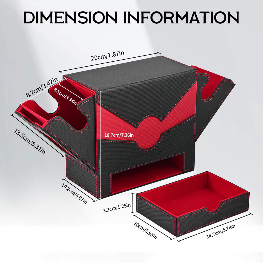 BANLOGA Kartendeckbox für TCG, mit Sichtfenster, PU-Leder, Schwarz, Blau - Bild 1