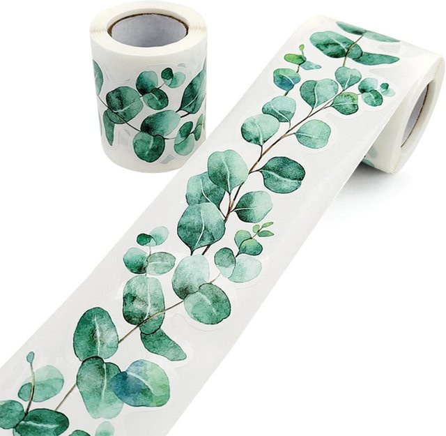TOMTOP JMS Eukalyptus Stanzbordüre als grüner Randaufkleber mit floralem Design für Pinnwände und Schule - Bild 1