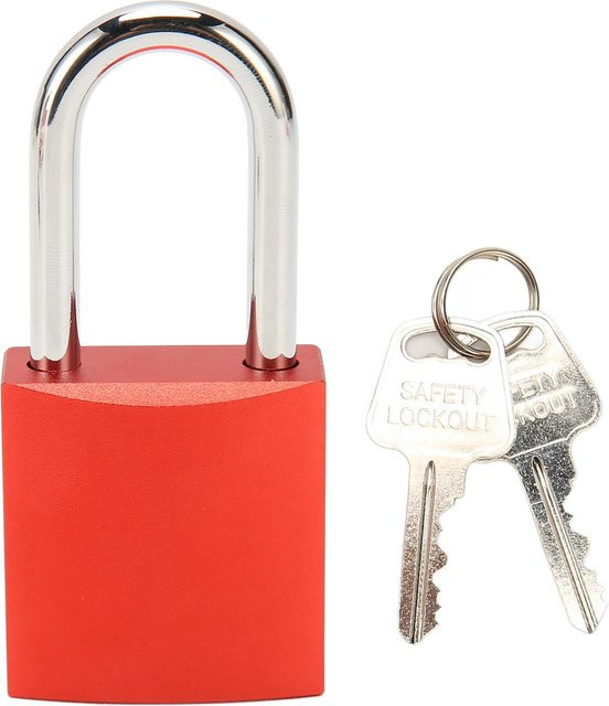 Neoglint Industrielles Isolations-Lockout-Vorhängeschloss aus Aluminium und Stahl in Rot - Bild 1