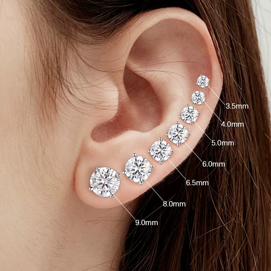 M-JAJA Ohrstecker Moissanit, 925 Sterling Silber, Damen - Bild 2