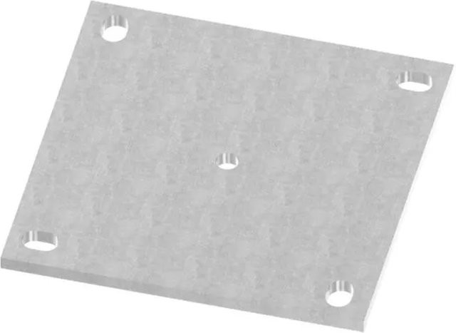 FeNau Ankerplatte aus Stahl in Silber mit Langlöchern, B/T/H: 20,0 x 20,0 x 0,8 cm - Bild 1