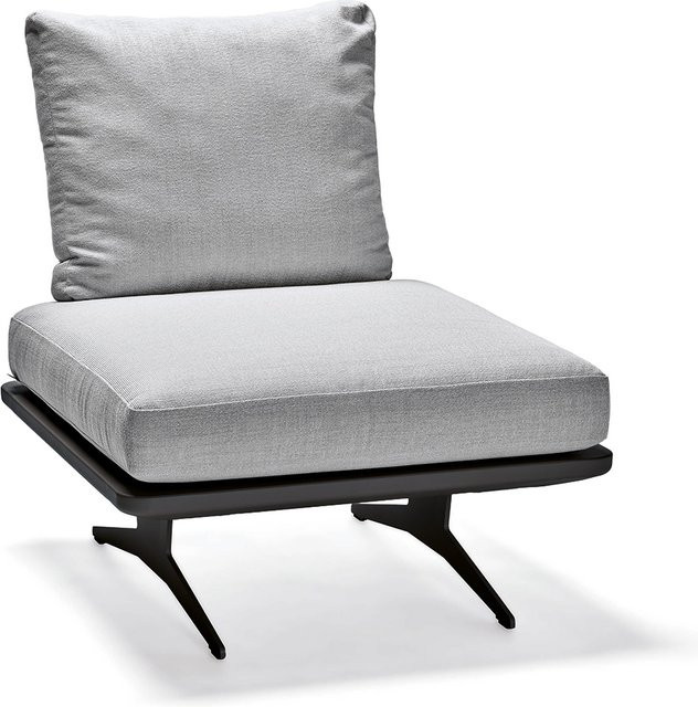 Stern Enya Lounge Mittelelement aus Aluminium in Anthrazit Matt mit Rückenteil und Kissen in Perlgrau - Bild 1