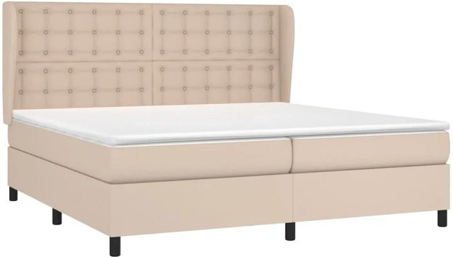 vidaXL Boxspringbett Hybrid mit Taschenfederkern in Cappuccino-Braun, B/T/H: 200 x 200 x 128 cm - Bild 1