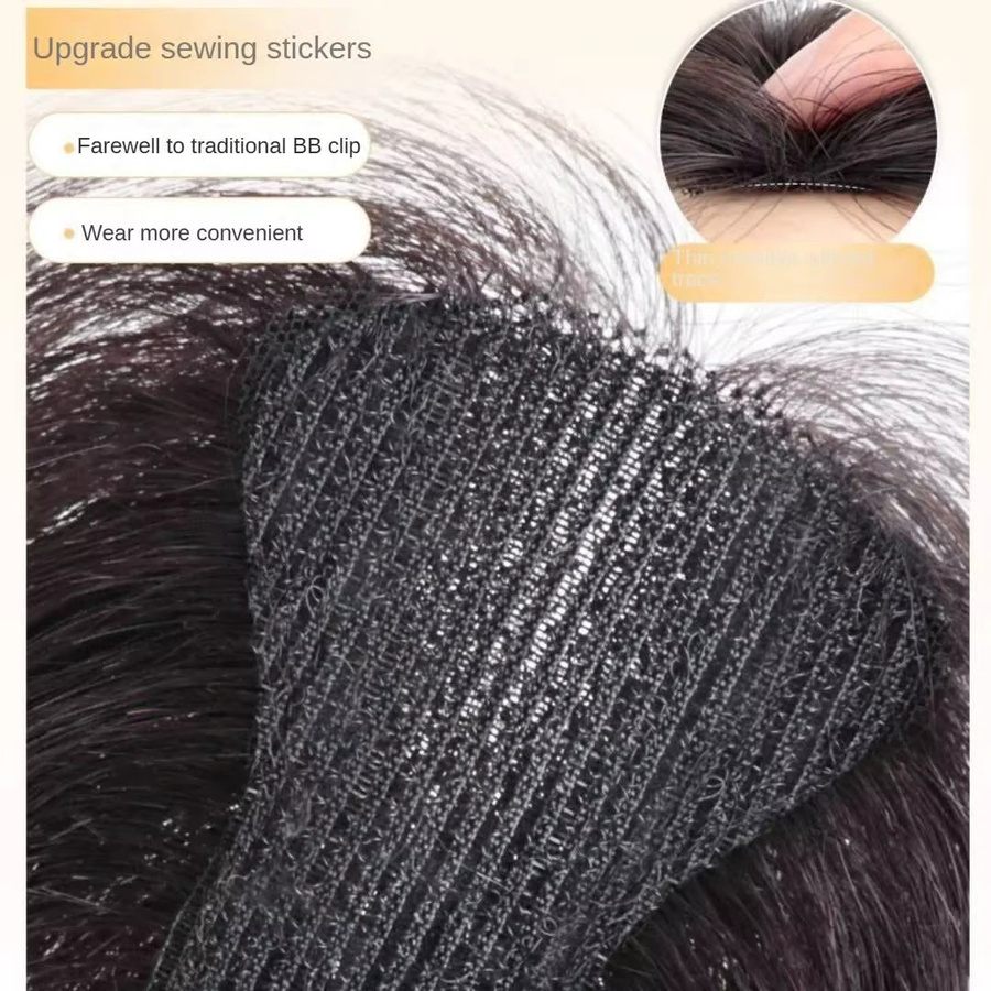 Anemone Ersatz-Topper mit Echthaar, Mittelscheitel, französischer Pony, Damen - Bild 4