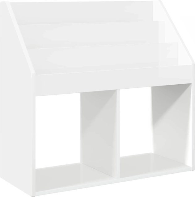 vidaXL Kinderregal in Weiß Hochglanz aus Holzwerkstoff, B/T/H: 72,5 x 29,5 x 69 cm - Bild 1