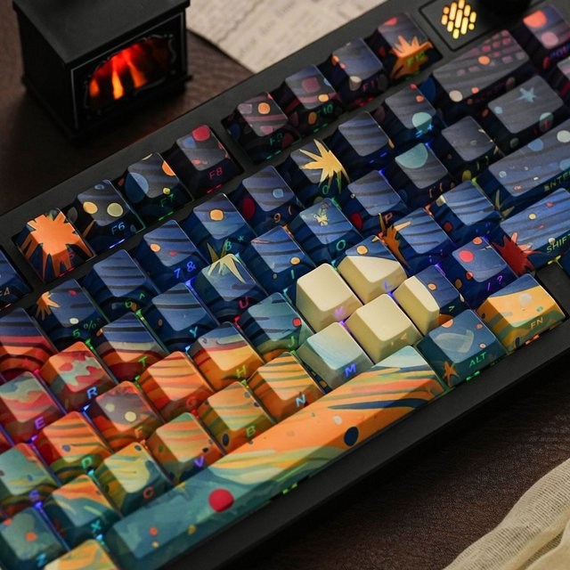 Readson Starry Sky Cherry Profile PBT Tastenkappen mit seitlichem Druck in Multicolour für mechanische ISO-Tastaturen - Bild 1