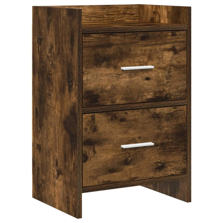 vidaXL Nachttisch aus Holzwerkstoff in Geräucherte Eiche, Modernes Design für dein Schlafzimmer, B/T/H: 40 x 30 x 60 cm - Bild 2