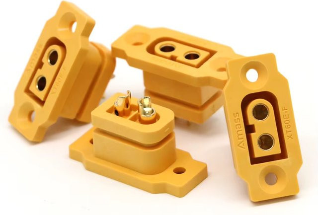 Amass XT60E-F Buchsenstecker vergoldet gelb Hochstrom-Batterieanschluss für RC FPV Drohnen - Bild 1