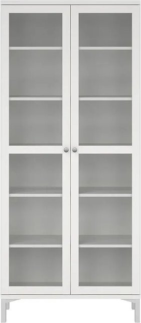 ebuy24 Roma Vitrinenschrank mit 2 Glastüren und Regalböden in Weiß im klassischen Design - Bild 1