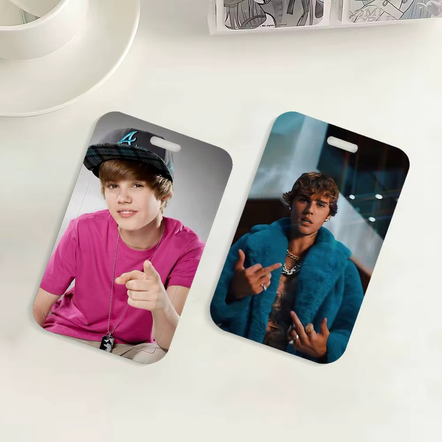 Singer J-Justin B-Bieber Ausweishalter mit Umhängeband für Büro und Schule, Multicolour - Bild 5