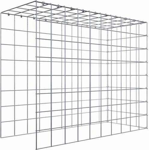 Gabiona C-Ring Anbaukorb Typ 4 aus Stahl in Silbergrau, B/T/H: 80 x 100 x 40 cm - Bild 1