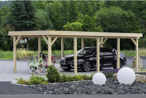 Mr. GARDENER Einzelcarport Modern 2 aus Fichte in Braun und Beige, B/T: 360 x 760 cm - Bild 1