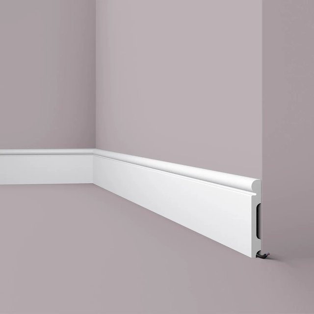 NMC FL4 WALLSTYL Sockelleiste Zierleiste Stuckleiste in Weiß, B/H/T: 200 x 15 x 2 cm - Bild 1