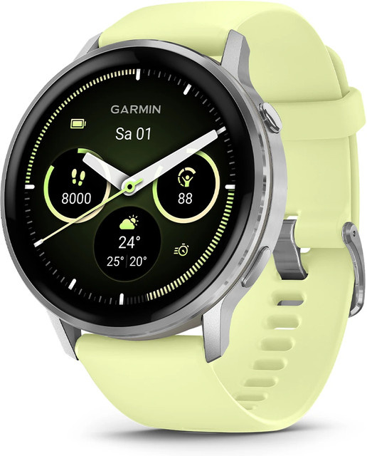 Garmin Venu 4 Fitness-Smartwatch Grau/Silber mit Zitrone Silikon-Armband - Bild 1