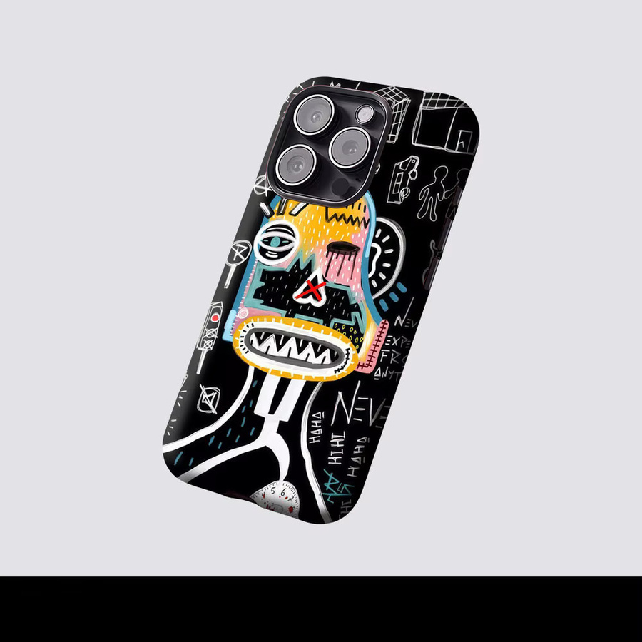 Aurbe Matte 2-in-1 MagSafe Hülle mit Film für iPhone 17 16 15 14 Plus Pro Max, Stoßfeste Hartschale im Graffiti-Stil, Mehrfarbig - Bild 2