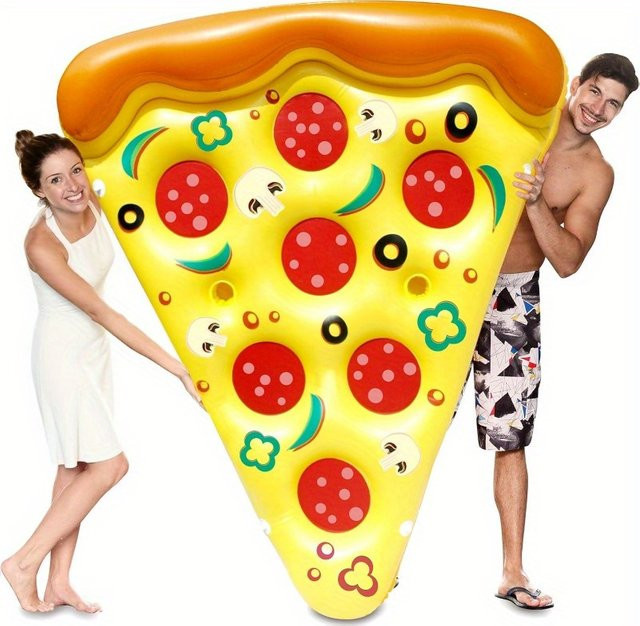 JOYFY Riesige Aufblasbare Pizzastück-Poolliege, Schwimmspielzeug - Bild 1