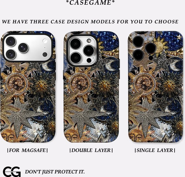 Potdemiel Handyhülle Celestial Gem Maze für iPhone 17 16 15 14 13 Pro Max Plus mit doppelschichtiger Rückseite in Multicolour - Bild 1