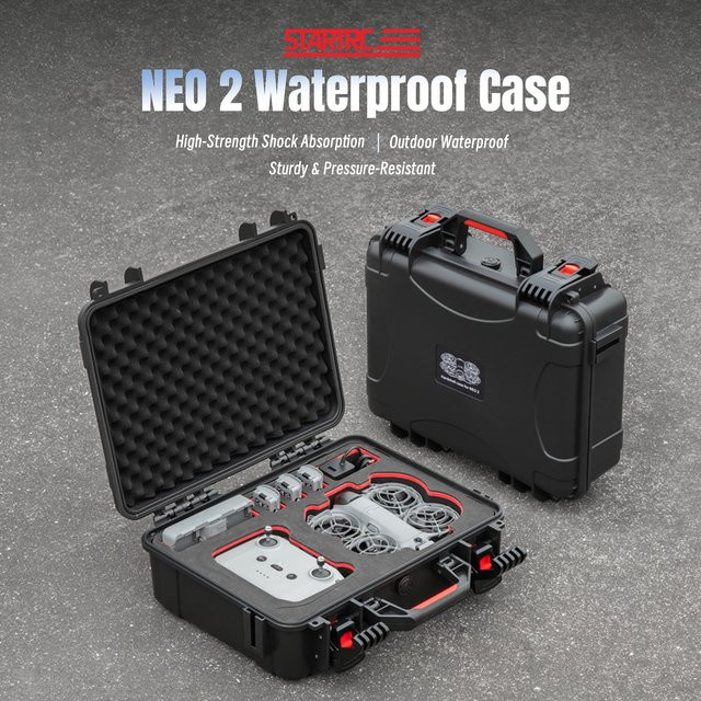 DJI Neo 2 Koffer, wasserdichter Hartschalen-Tragekoffer in Schwarz für DJI Neo 2 Fly More Combo und RC-N/RC2 Controller - Bild 1