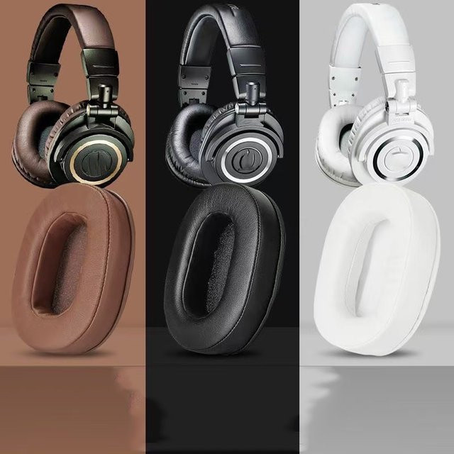 Ersatz-Ohrpolster aus Proteinleder für Audio Technica ATH MSR7 M50X M40X SX1 in Braun und Multicolour - Bild 1