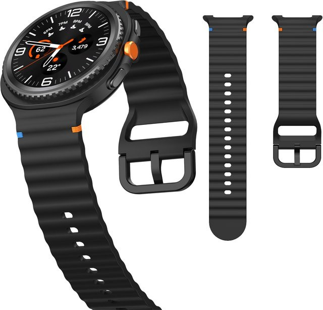 Uhrenarmband Silikon, Schwarz, Unisex - Bild 1