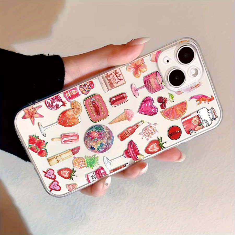 Transparente TPU-Handyhülle mit rotem Herz-Eismuster für iPhone 11 bis iPhone 17 Pro Max - Bild 2