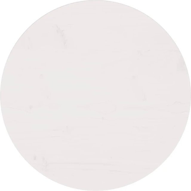 vidaXL Tischplatte aus Massivholz Kiefer rund in Weiß, Durchmesser: 60 cm, Höhe: 2,5 cm - Bild 1