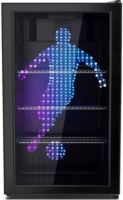 PKM Flaschenkühlschrank GKS83FC1 mit LED-Motiv, Schwarz - Bild 1
