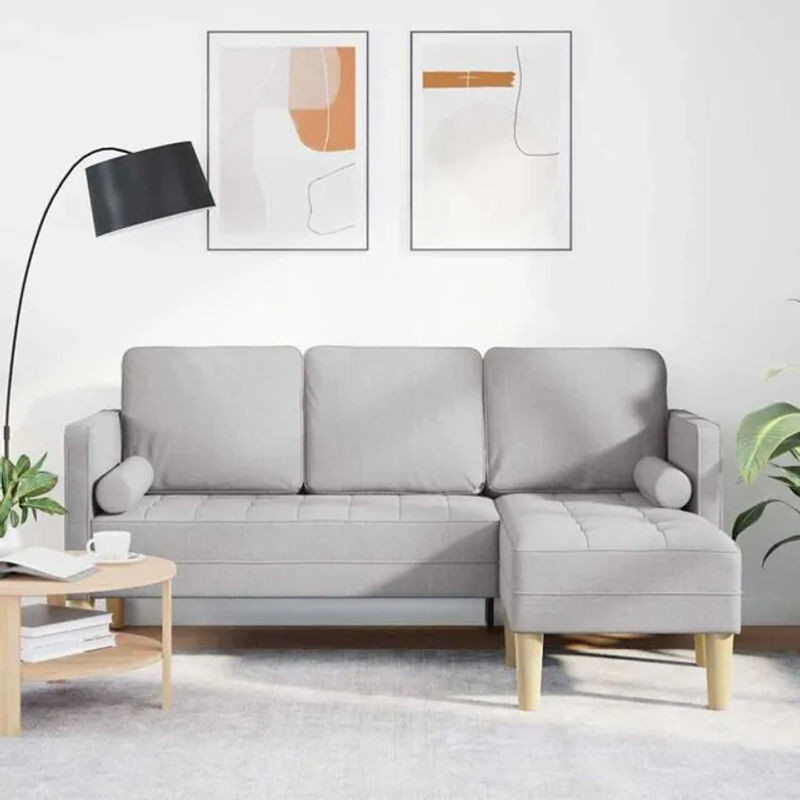 Sofa Set Wolken-grau von vidaXL im modernen Industrial-Design aus Stoff, B/T/H: 173 x 131 x 67 cm - Bild 1