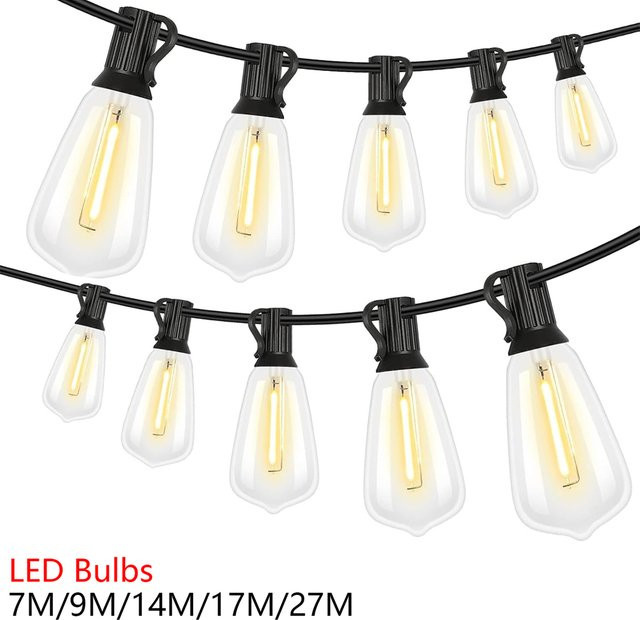 Topdii LED Globus Girlande ST38 mit transparenten Kugeln für Outdoor und Party, 220V - Bild 1