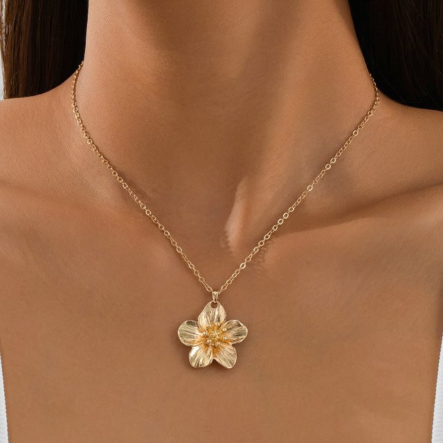 LATS Halskette, Blumen Anhänger, Gold, Damen - Bild 1