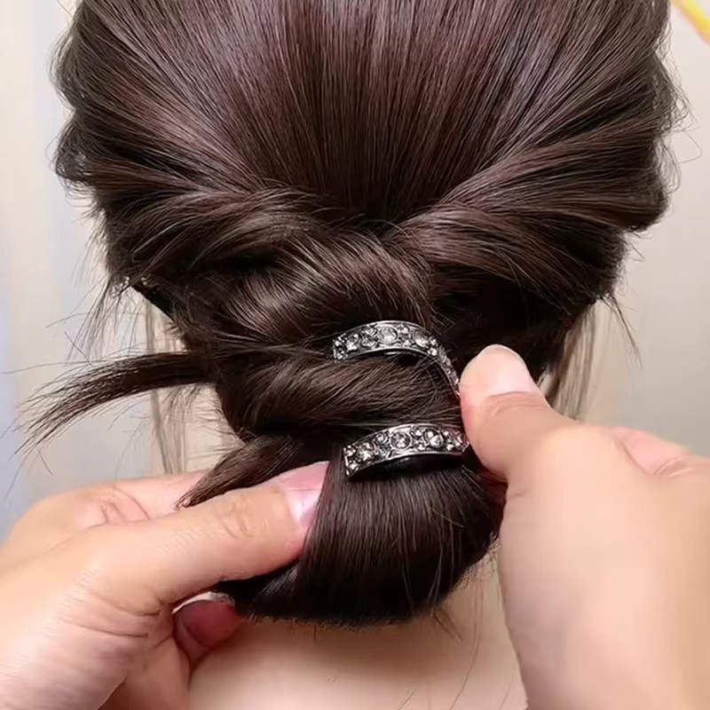FORWOT Haar Clip Krabbe, Mini Strass, Metall, Damen - Bild 3