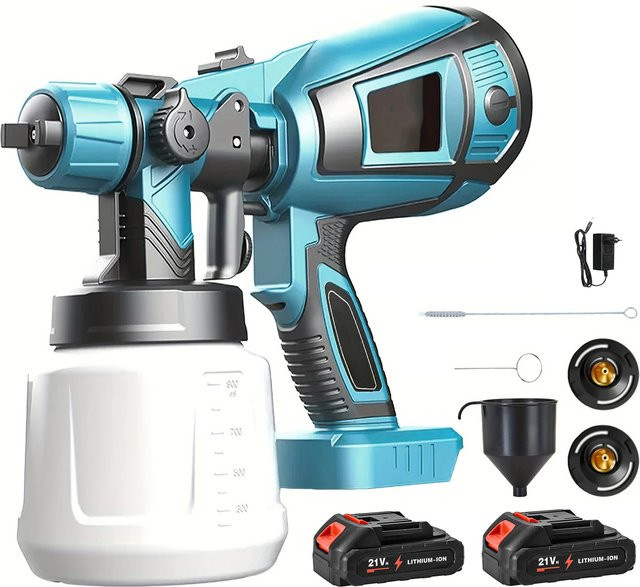 Tragbare elektrische Spritzpistole von Makita für Farbe und Lacke, Blau, 1000 ml - Bild 1