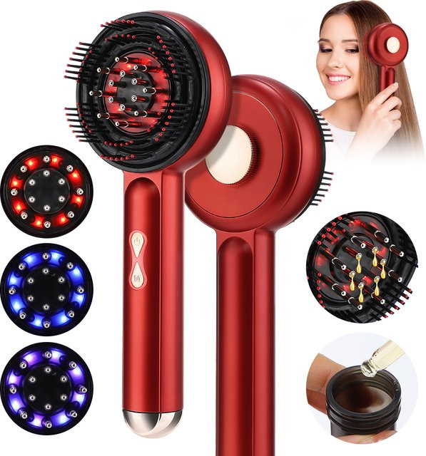 Hailicare Elektrischer Massagekamm mit rotem und blauem Licht, Unisex - Bild 1