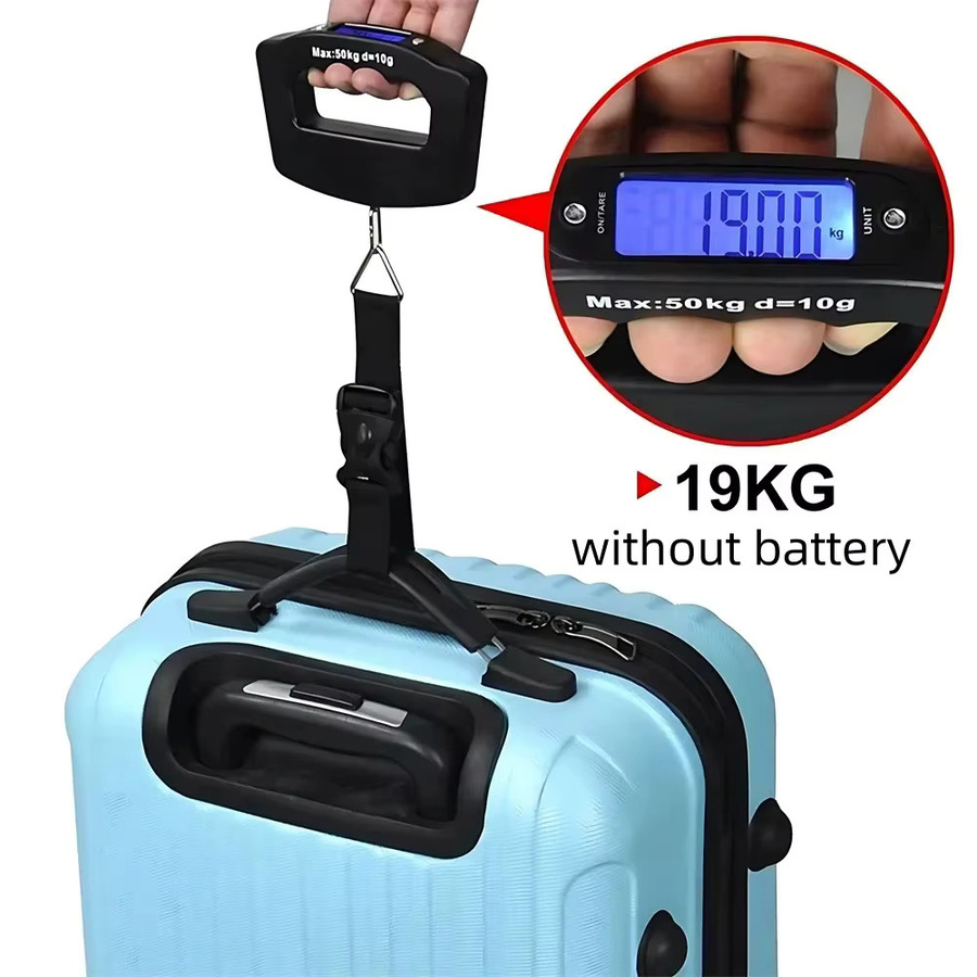 DIDA BEAR Digitale Reisewaage mit LCD-Display in Schwarz, Tragbare elektronische Gepäckwaage bis 50 kg - Bild 2