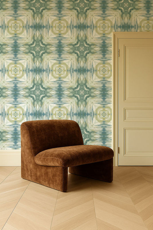 Clarke & Clarke Wallpaper Kalia - Glade abstrakte Vlies Tapete in Grün und Blau - Bild 2