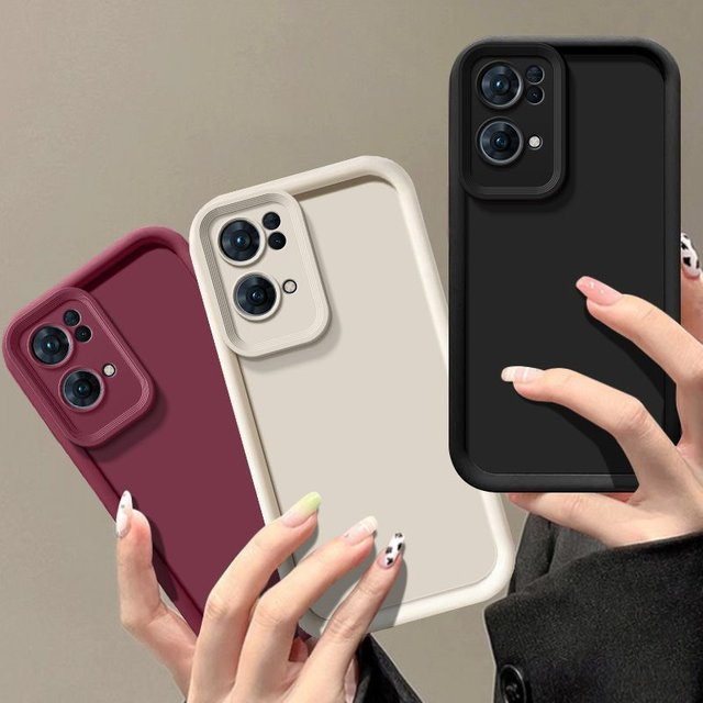 OPPO Reno7 Pro 5G Handyhülle Luxus Candy Matte Soft Cover Sturzschutz in Rot für OPPO CPH2293 5G - Bild 1