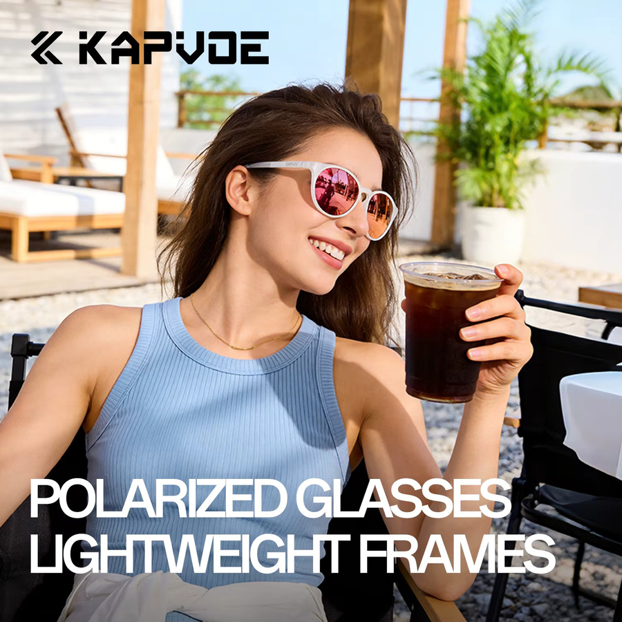 KAPVOE Sonnenbrille, Vollrand, Rund, TR90, polarisiert - Bild 2