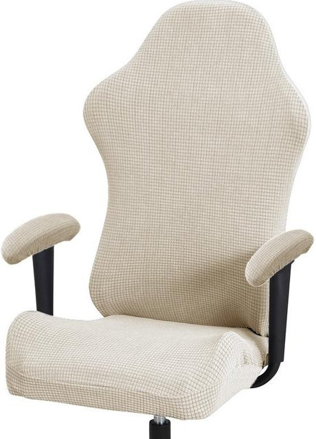 Bestbags Jacquard Gaming Stuhl Schutzhülle aus dehnbarem Polyester in Beige mit Armlehnen - Bild 1
