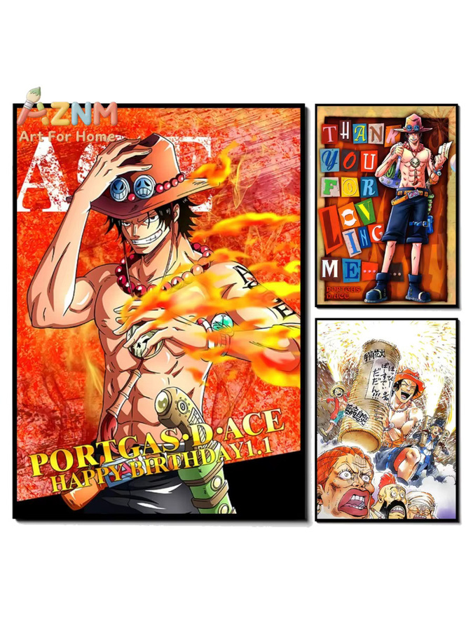 Kayou One Piece Ace HD-Leinwandposter als rahmenlose Wanddekoration in Multicolour - Bild 3