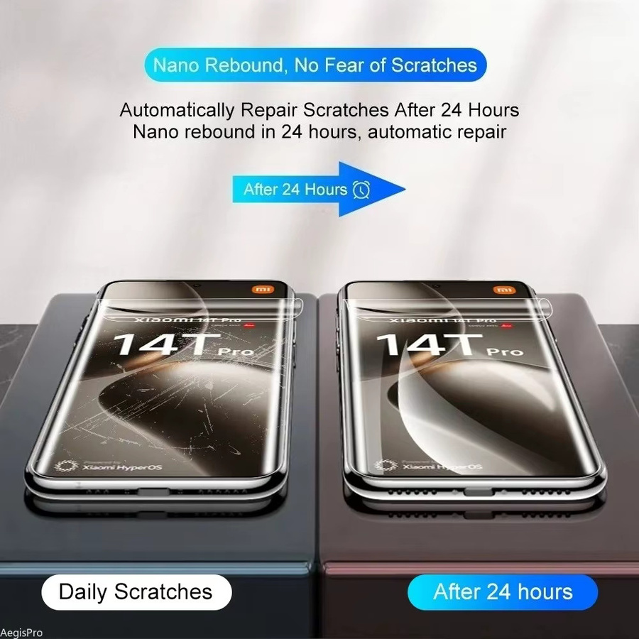 2 Stück Hydrogel-Displayschutzfolie für Xiaomi 15S Pro 14T Pro 13T Pro 13 Ultra 12T, klare Vollabdeckung und kratzfest - Bild 3