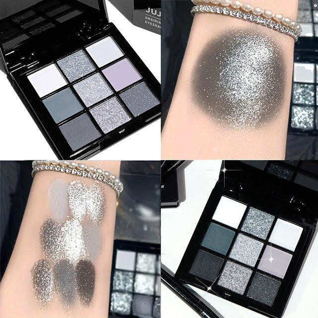 Neunfarbige Lidschattenpalette, Puder, Schwarz, Schimmernd, Unisex - Bild 1