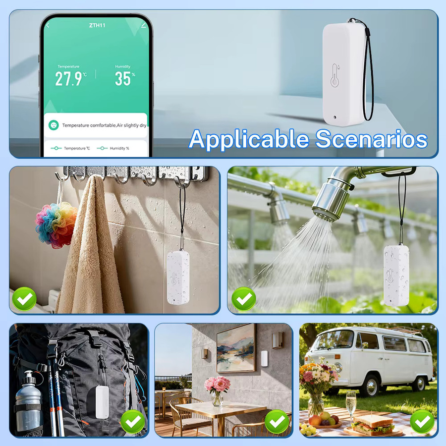 Tuya Zigbee Temperatursensor und Feuchtigkeitssensor mit Hygrometer und Thermometer, IP65 wasserdicht für den Außenbereich, kompatibel mit Yandex und Alexa - Bild 2