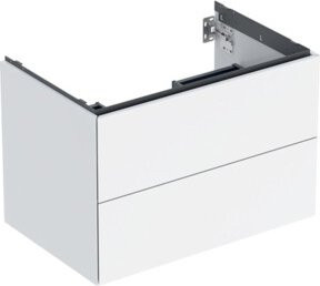 Geberit Waschtischunterschrank One in Weiß, hochglanzlackiert, 2 Schubladen, B/T/H: 74 x 50,4 x 47 cm - Bild 1