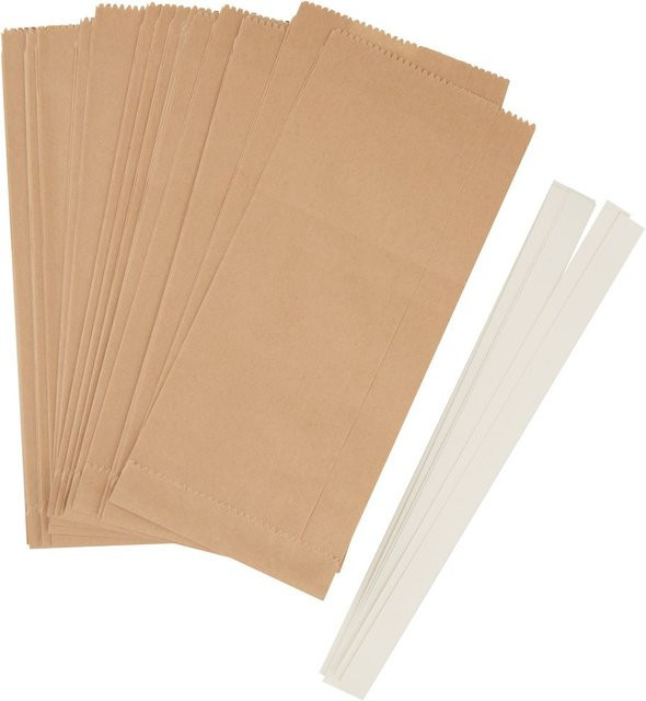 Rico Design Papiertüten Sterne-Set für Weihnachten, Braun, groß - Bild 1