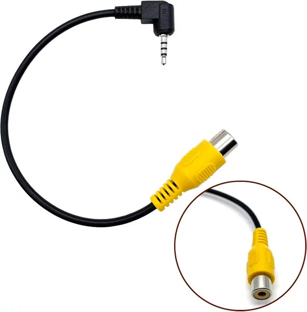 RCA auf 3,5 mm Klinke AV Konverter Kabel für Auto Rückfahrkamera und Navigation in Schwarz - Bild 1