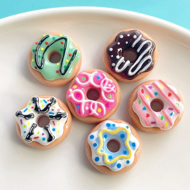 Harz-Donuts Miniaturen, Puppenhaus-Deko Zubehör, 10-teiliges Set, Bunt - Bild 1