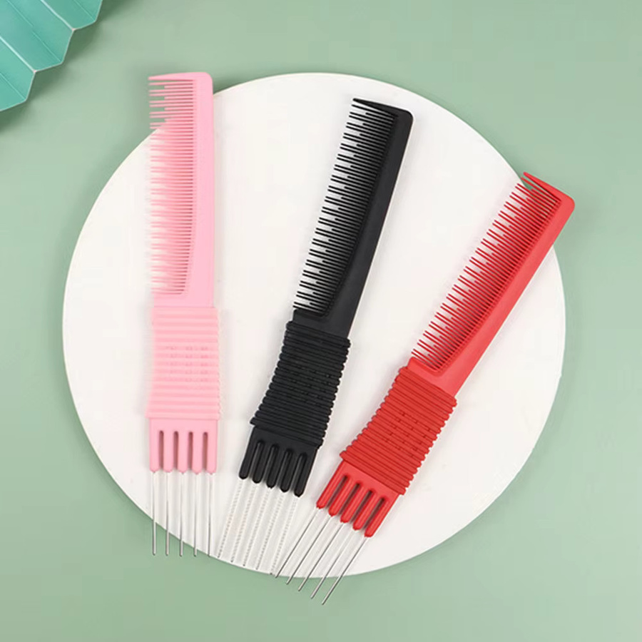 Antistatischer Kohlenstoffkamm mit 5 Stahlschwänzen, Unisex - Bild 1
