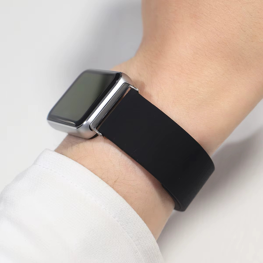 FancyWrist Uhrenarmband Silikon, Lychee-Rind, Schwarz, Unisex - Bild 3