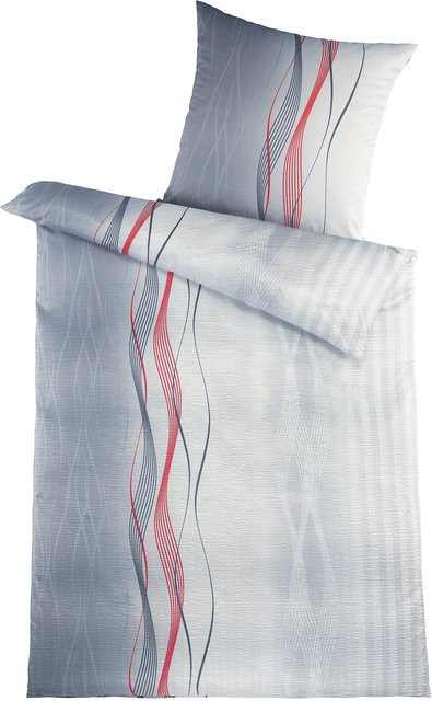 Optidream Seersucker Bettwäsche 2-teilig Grau B/H: 135 x 200 cm - Bild 1