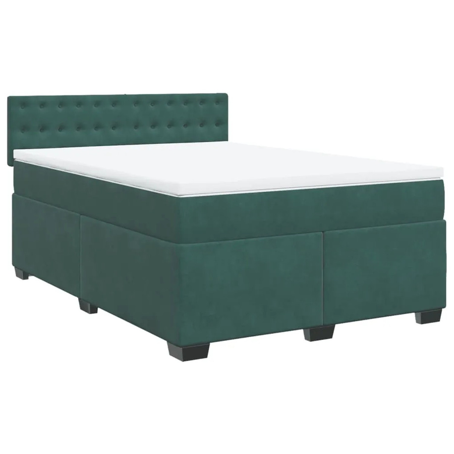 vidaXL Boxspringbett mit Matratze in Grün aus Samt, Hybridbett mit Taschenfederkern, B/T: 160 x 200 cm - Bild 2